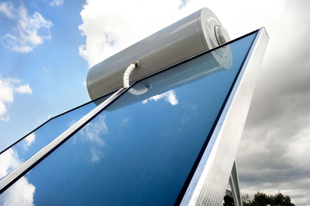 Closeup On A Solar Water Heater — Emerald Beach Plumbing Service in Coffs Harbour, NSW