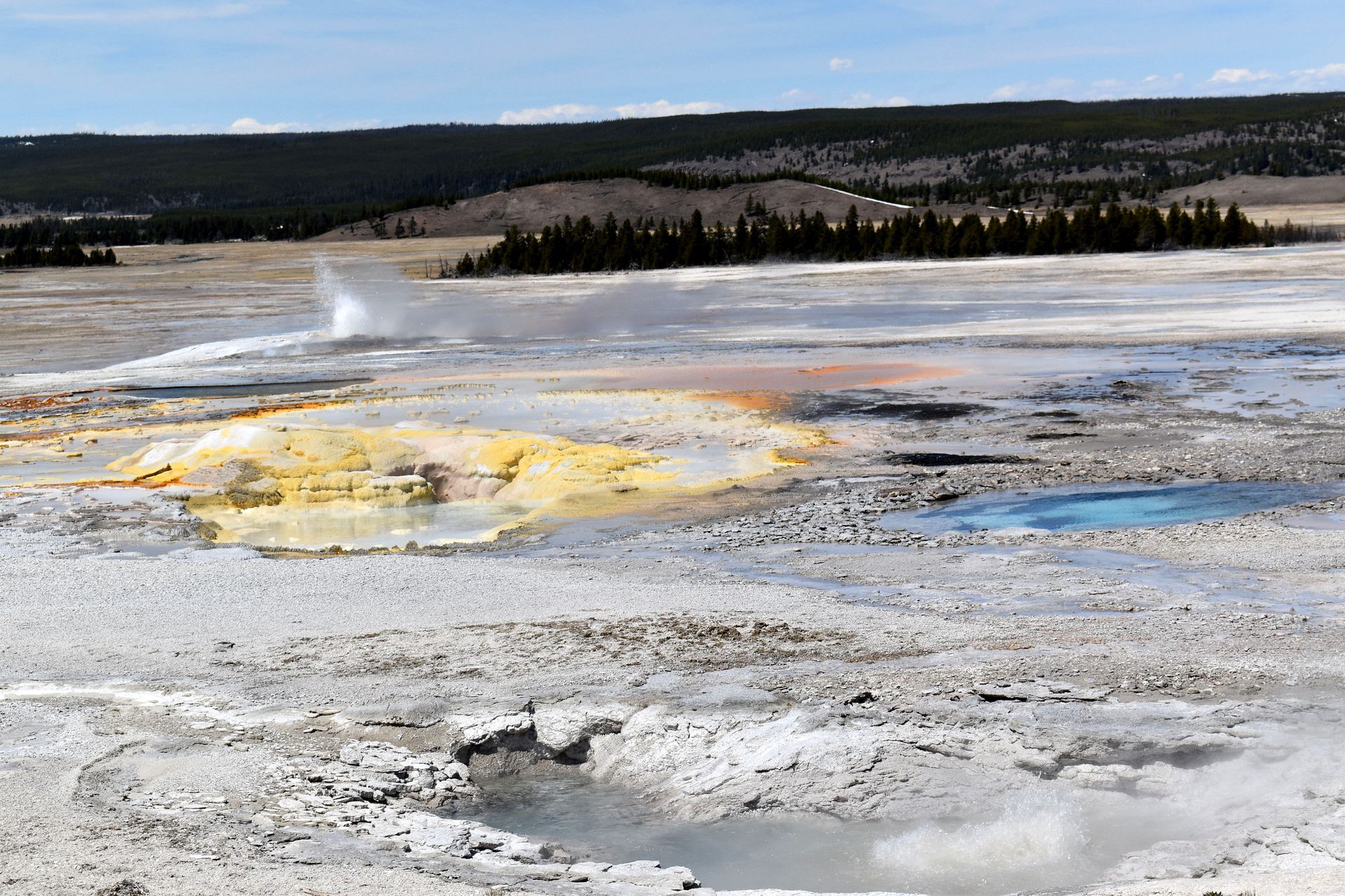 Geyser and hot springs