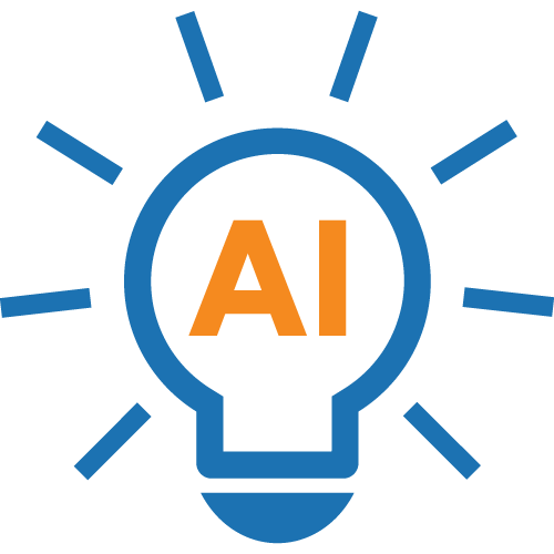 A light bulb with the word ai inside of it.