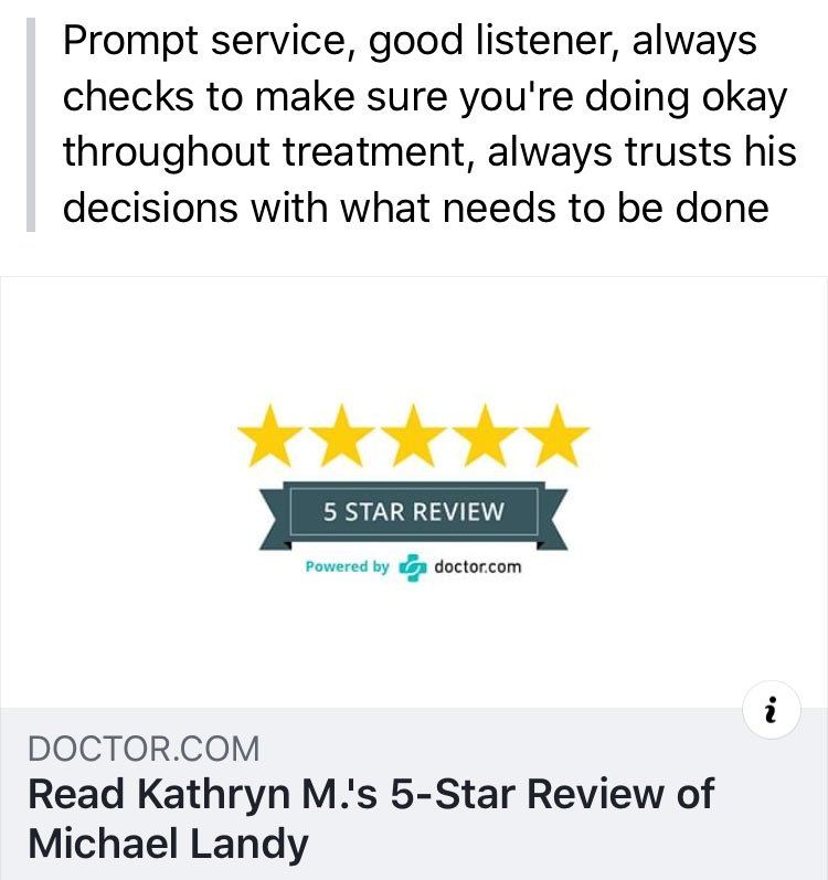 Kathryn M.'s Five Star Review — Washington, DC — Michael G. Landy, DDS.
