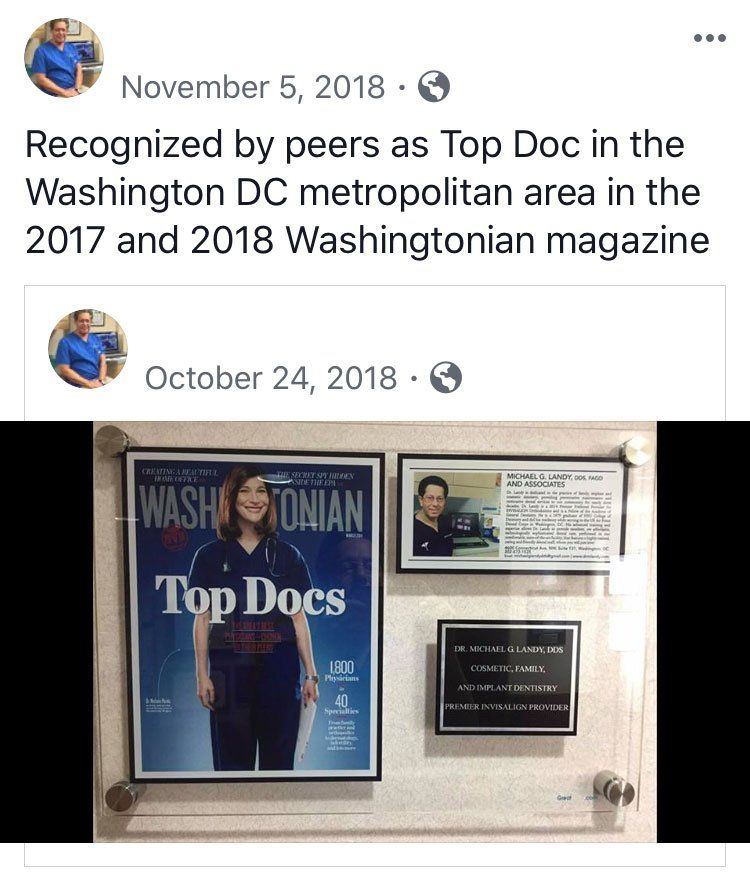 Recognized Top Doc — Washington, DC — Michael G. Landy, DDS.