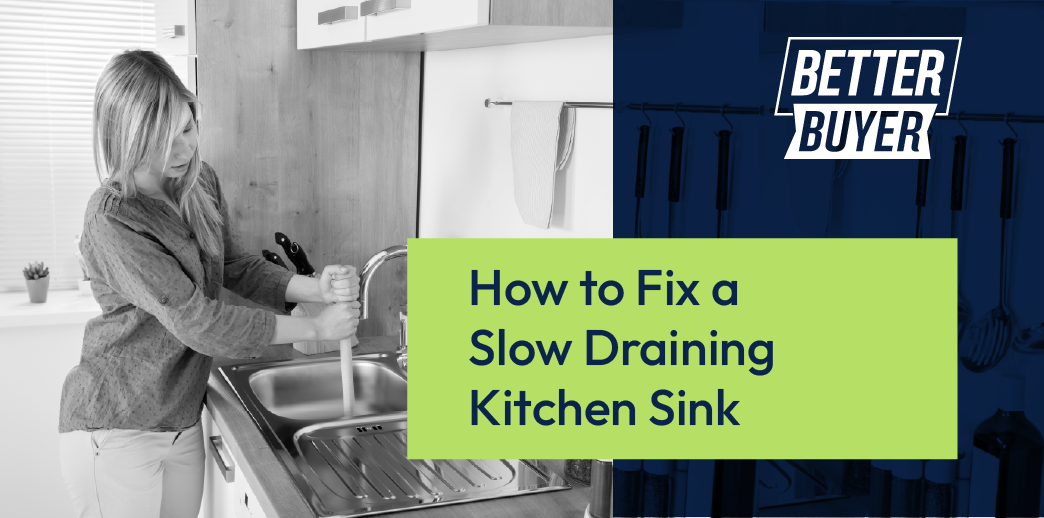 a woman fixing a slow draining kitchen sink