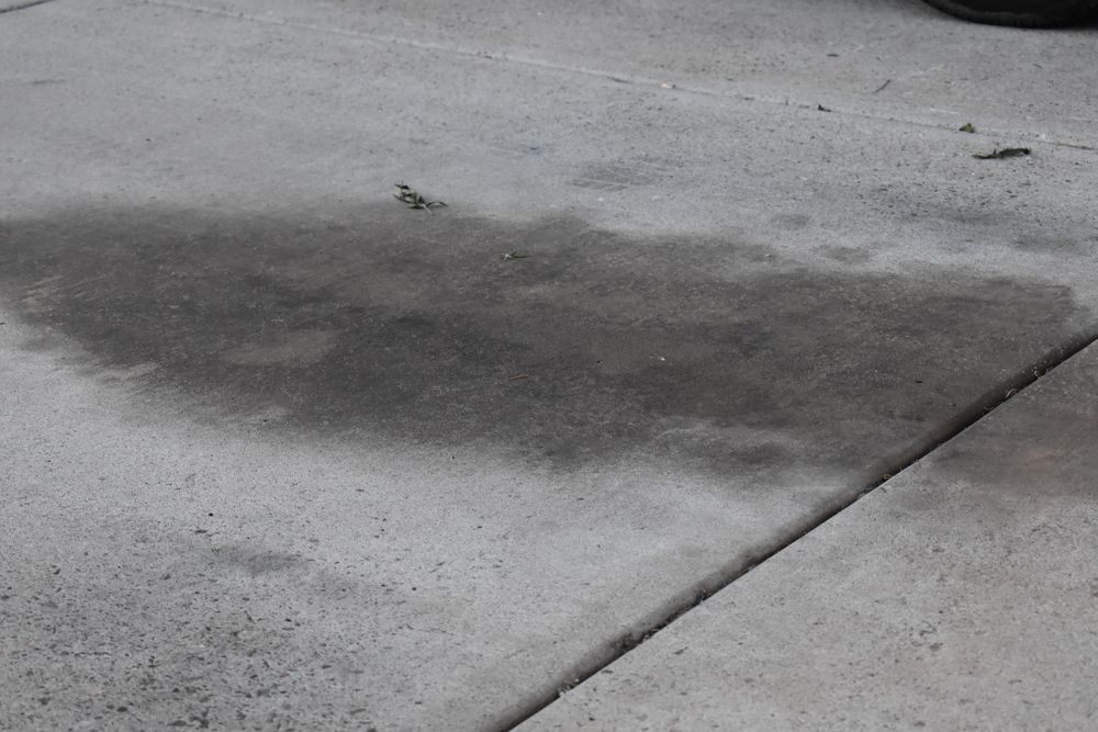 oil stains on a concrete slab