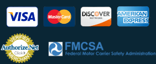 Accepted payment methods for Budget Auto Transporter's car shipping services: Visa, Mastercard, American Express, and Discover.