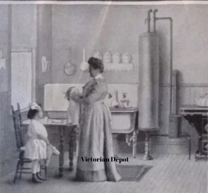 A black and white photo from the victorian depot