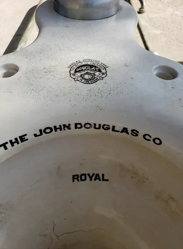 A close up of a john douglas co royal toilet