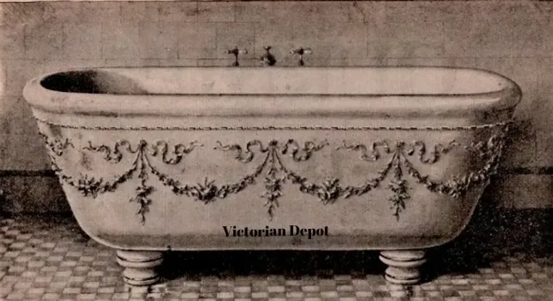 A bathtub with the words victorian depot on it