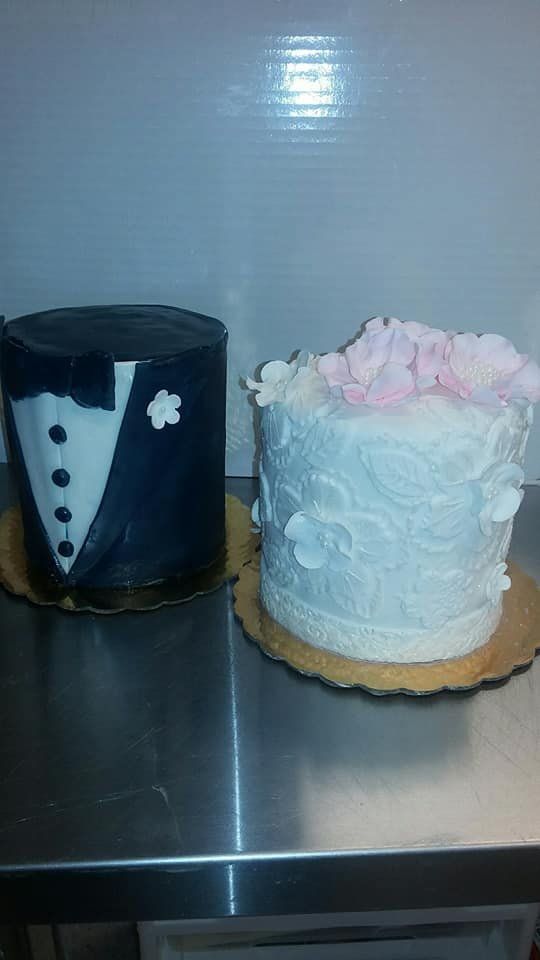 Wedding Cakes — Two Cakes Designed In Mr And Mrs Theme In Colorado Springs, CO