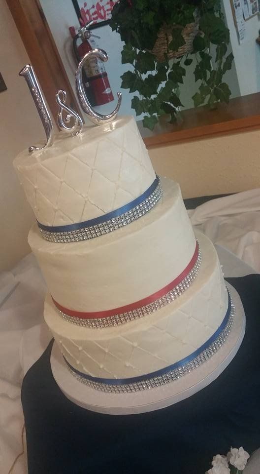 Custom Cake — Delicious Three Layer Cake Topper Couples Initials In Colorado Springs, CO
