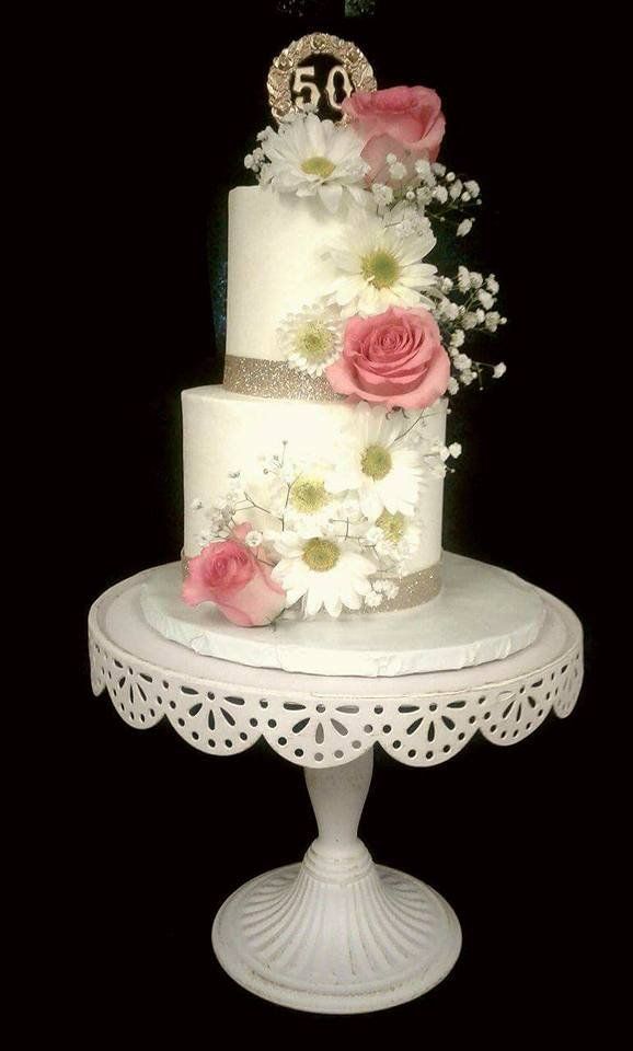 Cakes — Elegant Beautiful Cake With 50 Years Topper In Colorado Springs, CO