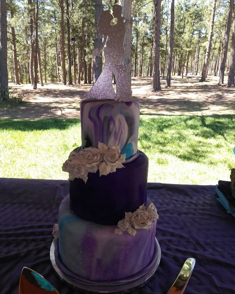 Custom Cakes — Elegant Purple Them For A Cake With Topper In Colorado Springs, CO