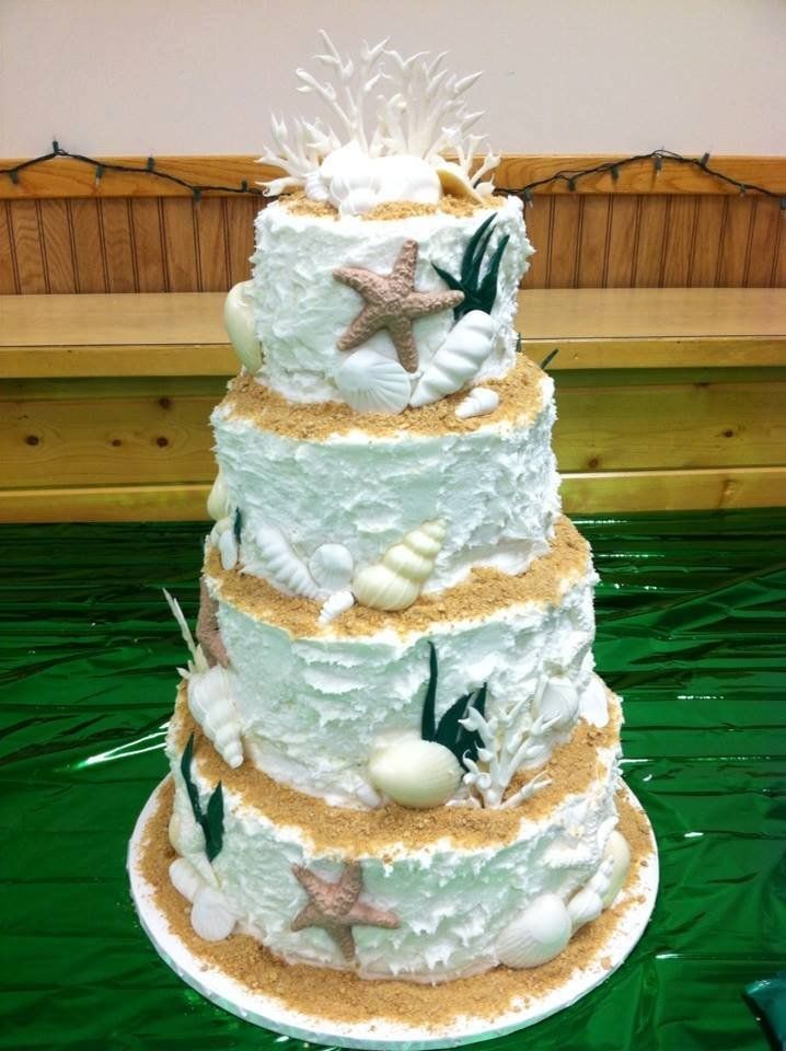 Beautfiul Cake — Four Layer Cake With Coral Theme Design In Colorado Springs, CO