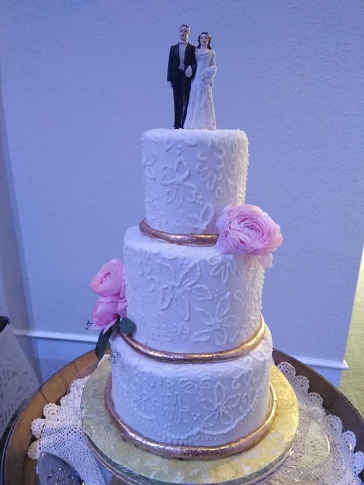 Wedding Cakes — Elegant Cake With Brides And Groom Topper In Colorado Springs, CO