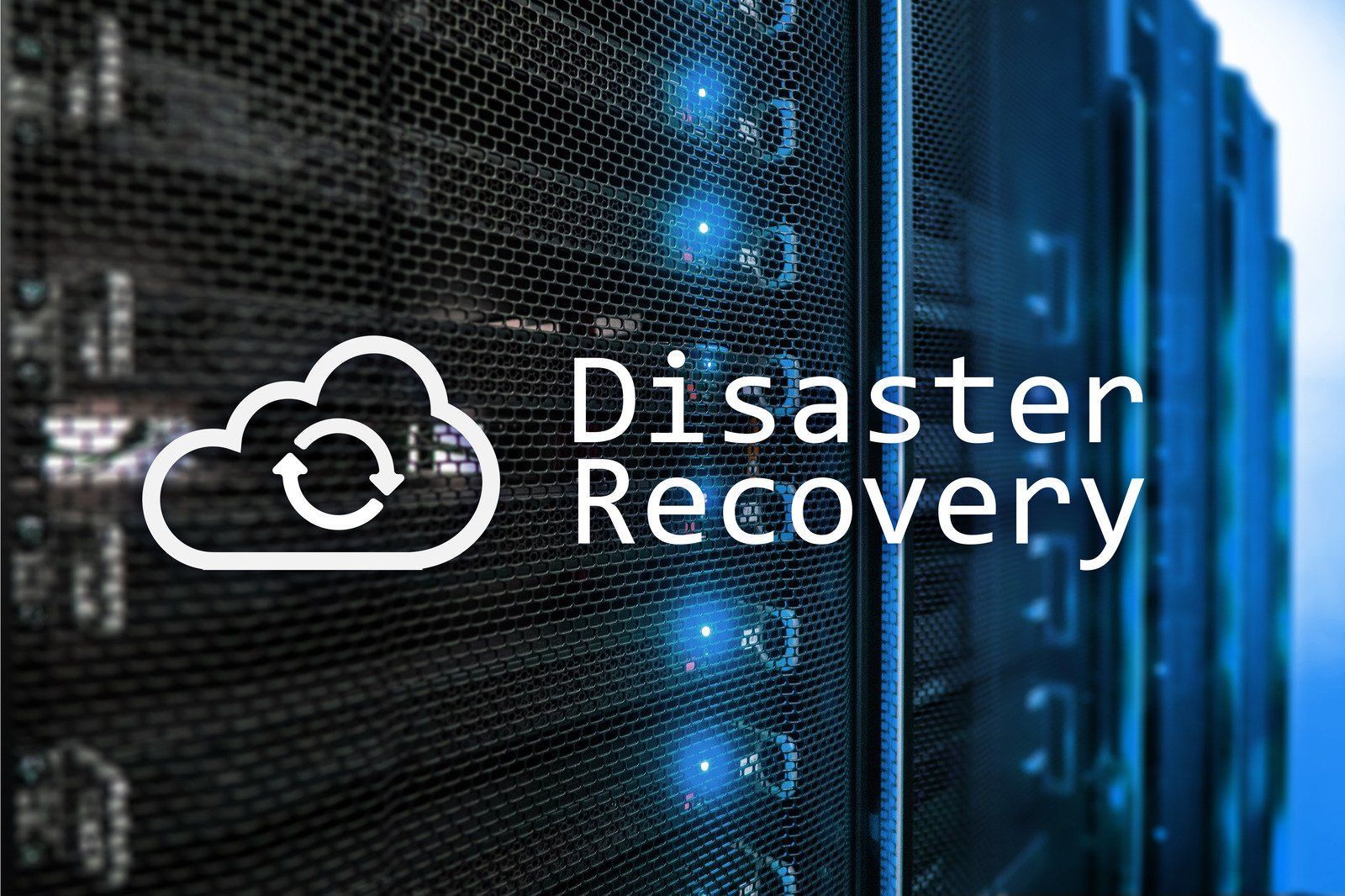 Server rack with cloud icon and 