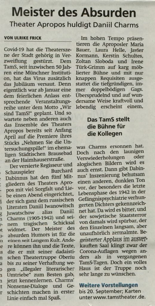 Zeitungsartikel über die Arbeit von Buchard Dabinnus