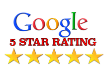 Towing Burnaby's 5 Star Google Rating logo with 5 gold stars.