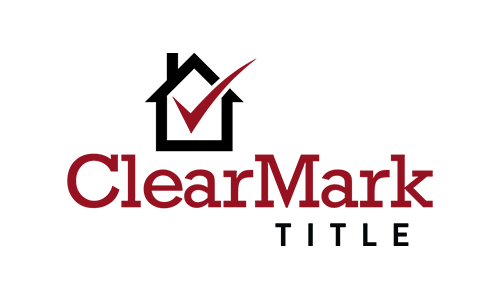 A logo for clearmark title with a house and a check mark.