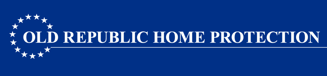An old republic home protection logo on a blue background