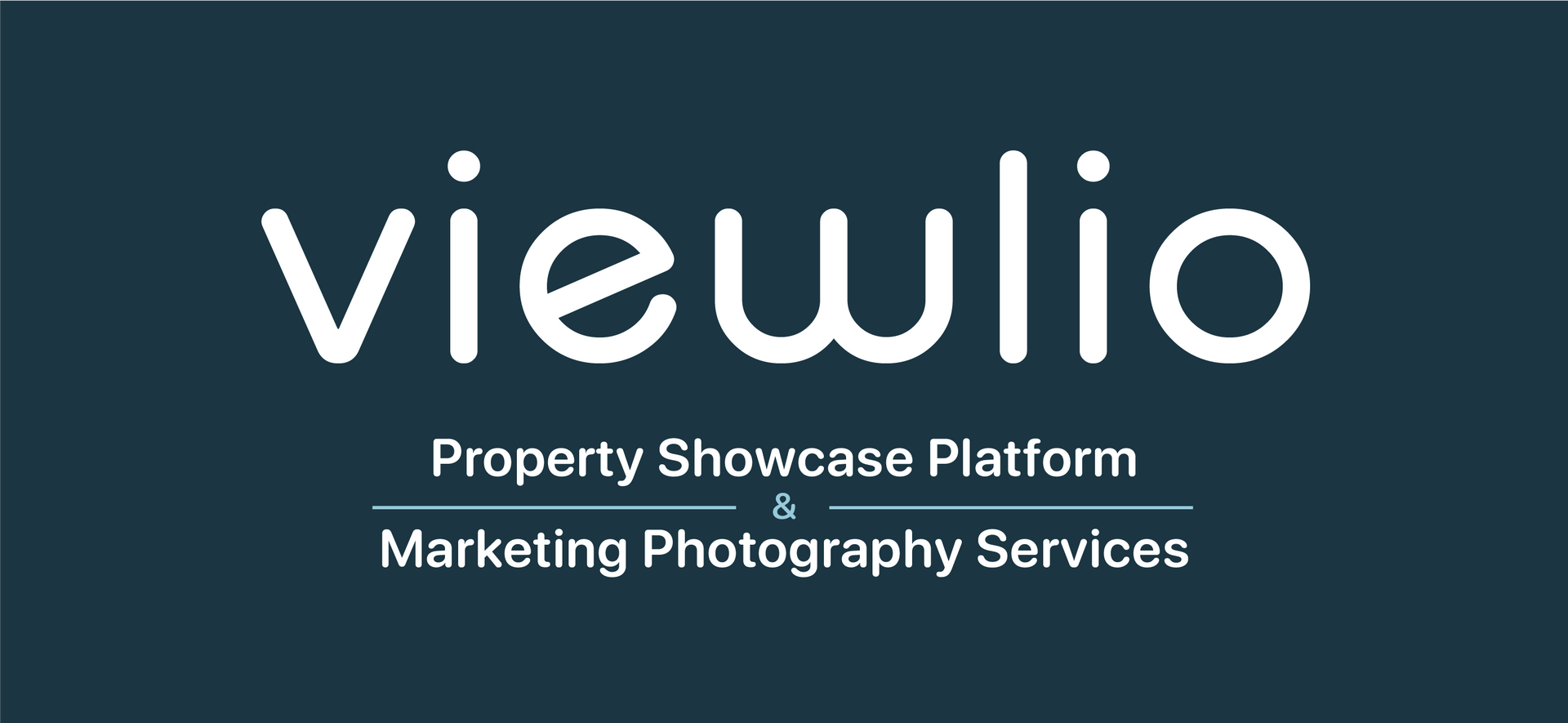 A logo for viewlio property showcase platform and marketing photography services