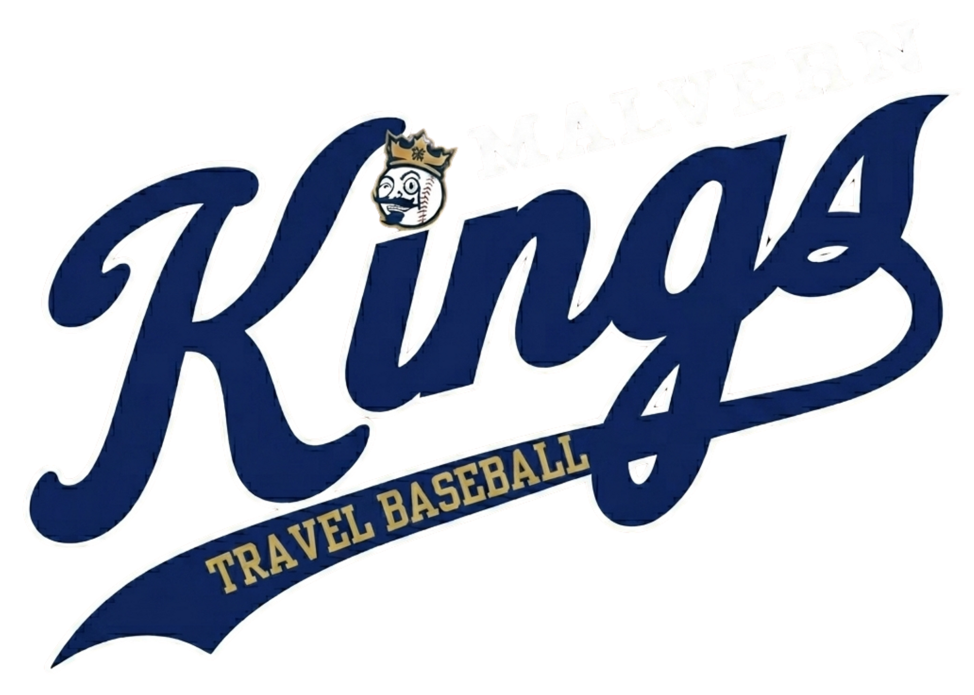 Malvern Kings Travel Baseball White Logo