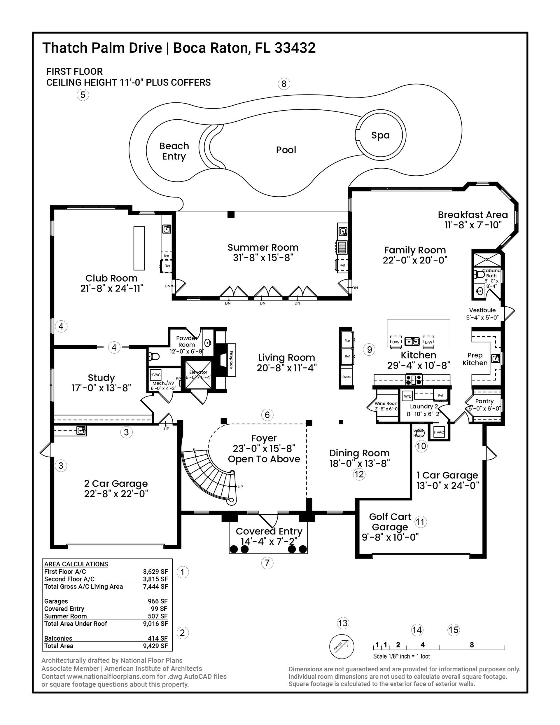 Sample floor plan with square footage