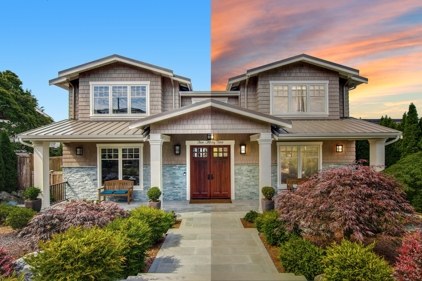 exterior photo using virtual twilight