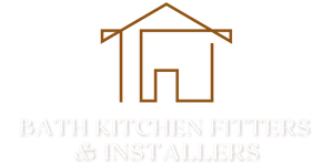 A bathroom fitters logo with a faucet and a smile on it.