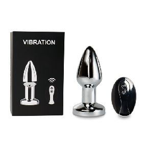 Vibrating Stainless Steel Plug with Remote Control