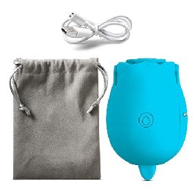Rose-Shaped Suction Stimulator with Vibrating Tongue