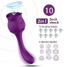 2-in-1 Rose Suction and Vibration Stimulator