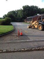 Prepping parking lot in Towaco for paving - Parking lot refinishing in Boonton, NJ 