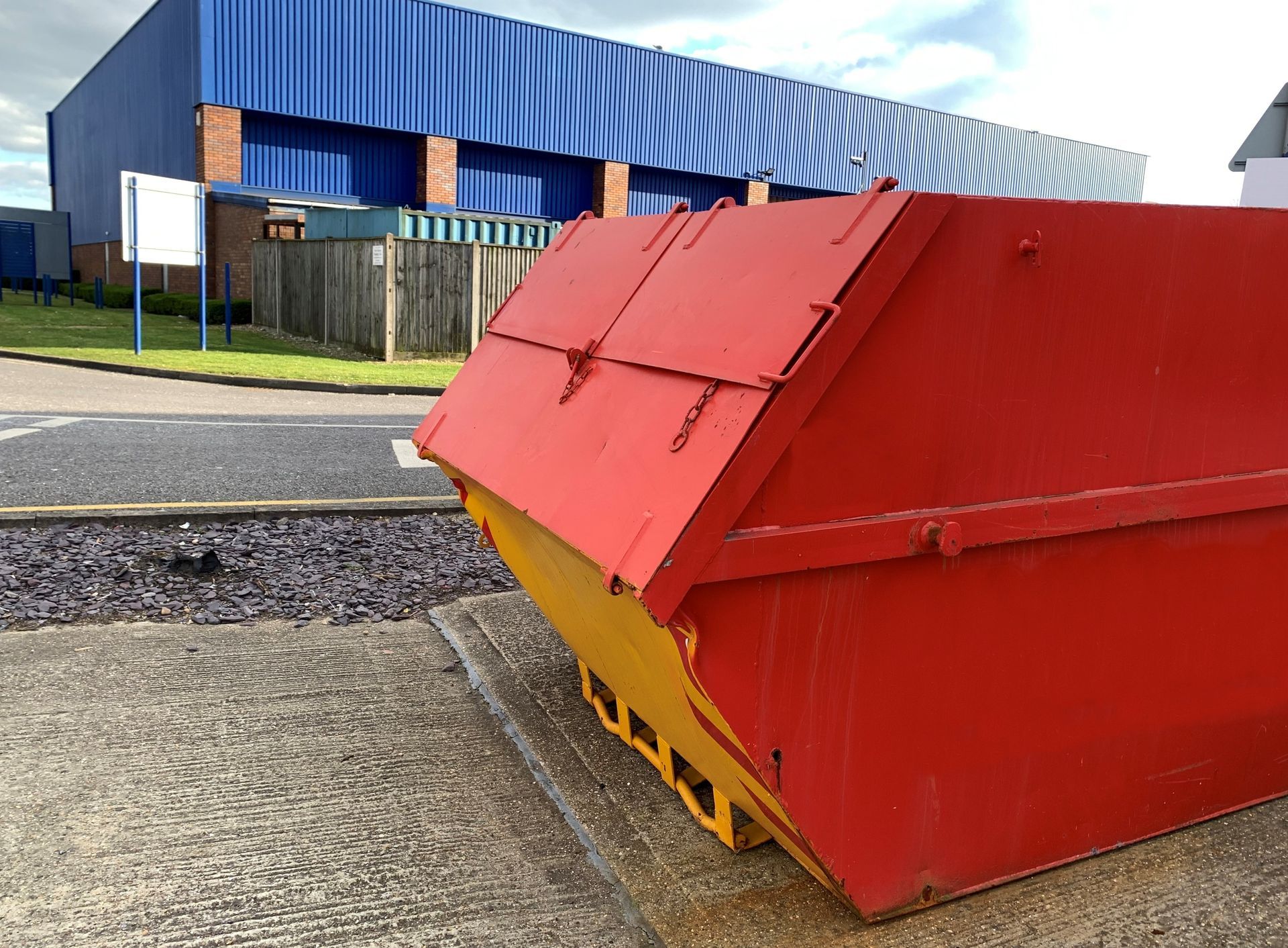 Red Hire Bin Beside the Road — Alice Skip Hire in Alice Springs, NT