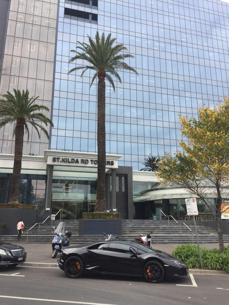 car outside the building