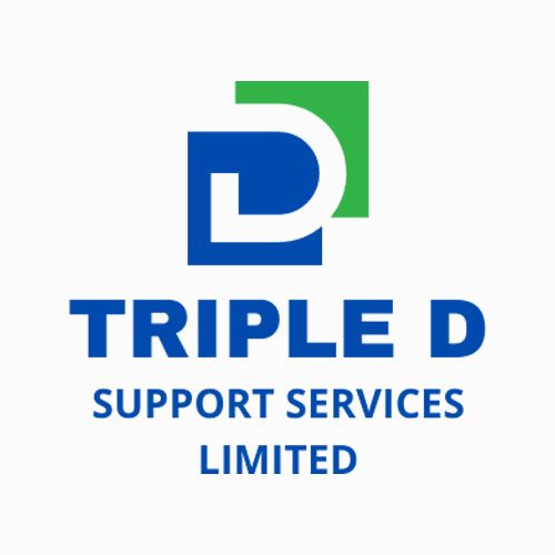 The logo for triple d support services limited is blue and green.