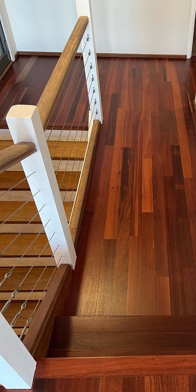 A Wooden Floor With a Striped Pattern in a Room — Tweed Coast Cork & Timber Floors In Murwillumbah, NSW
