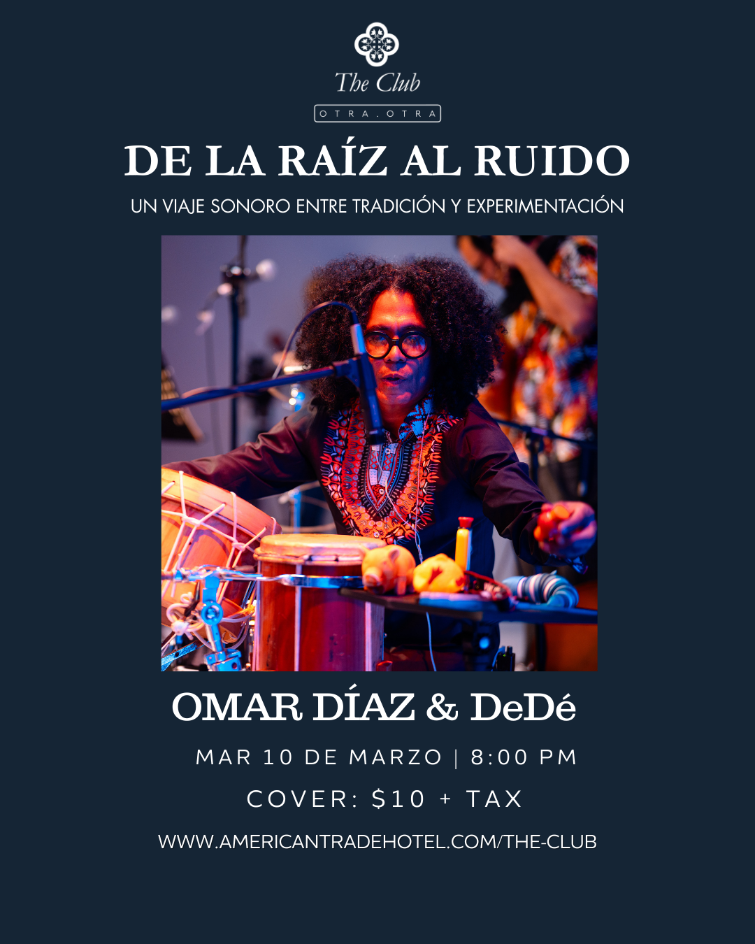 Poster: Emilio Martini & The New Quartet Ensemble performing live at The Fox. Musicians' photos surround event details.