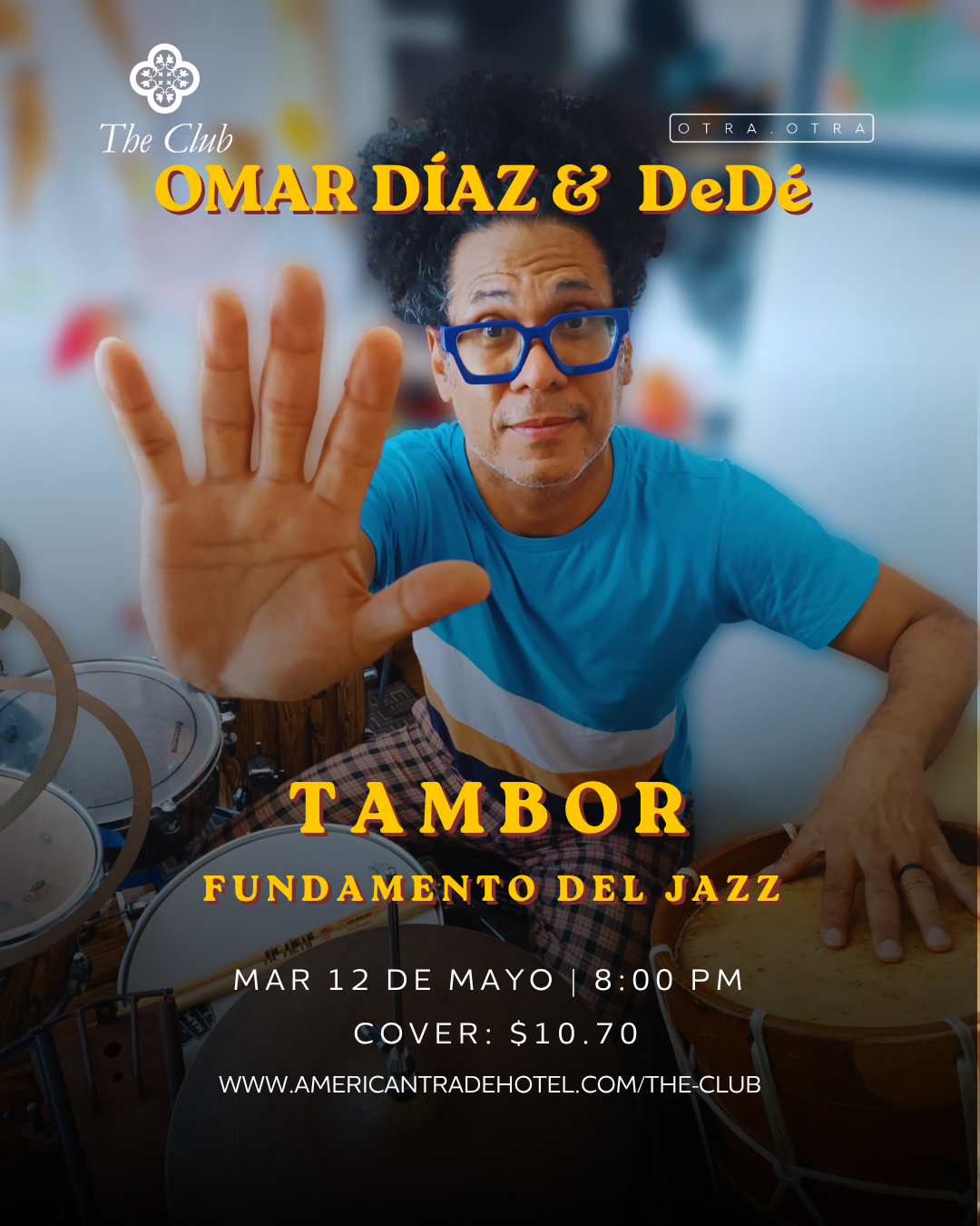 Tango Passion concert advertisement: Band with double bass, violin, accordion, and a man. Black attire.