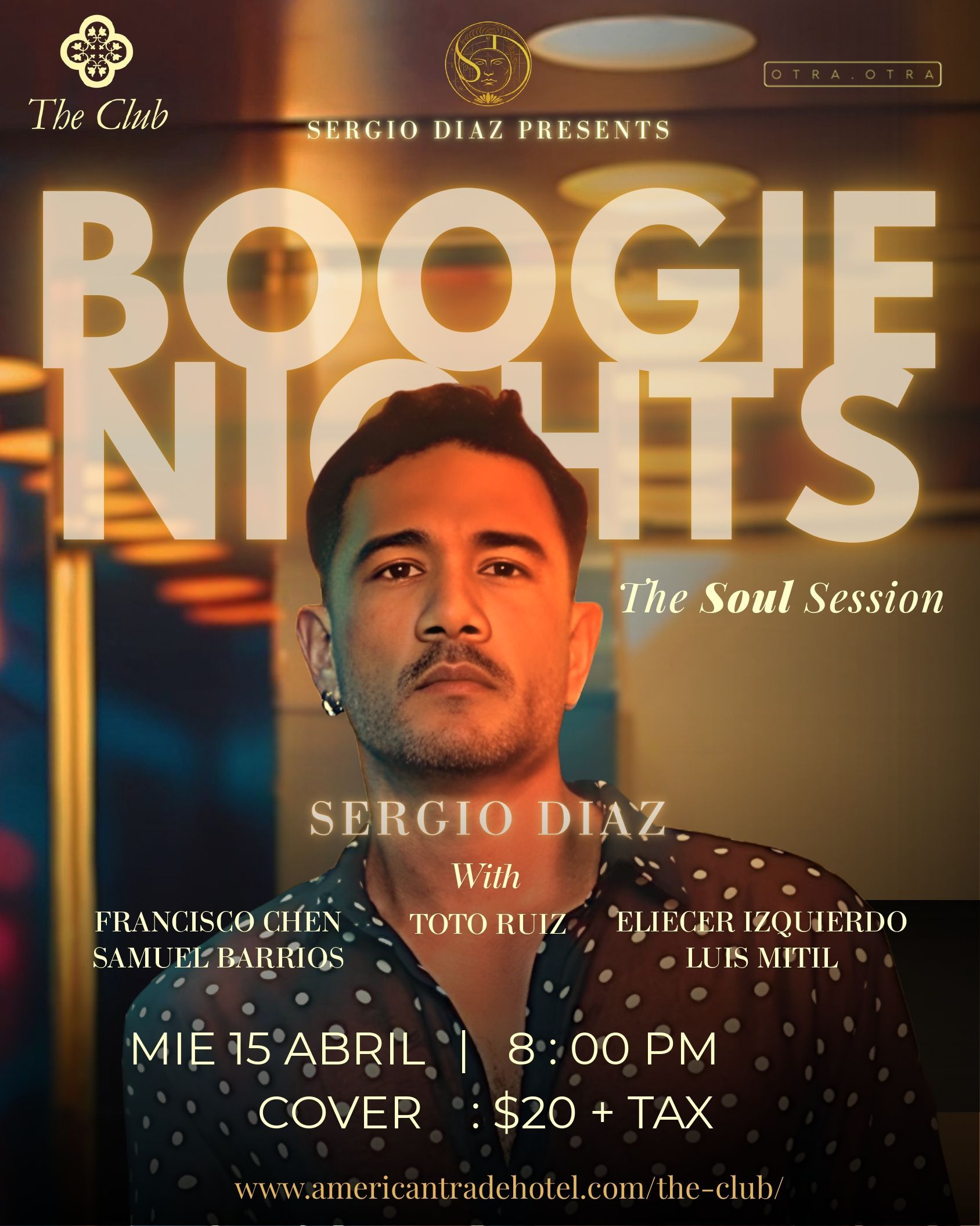 Poster: Emilio Martini & The New Quartet Ensemble performing live at The Fox. Musicians' photos surround event details.