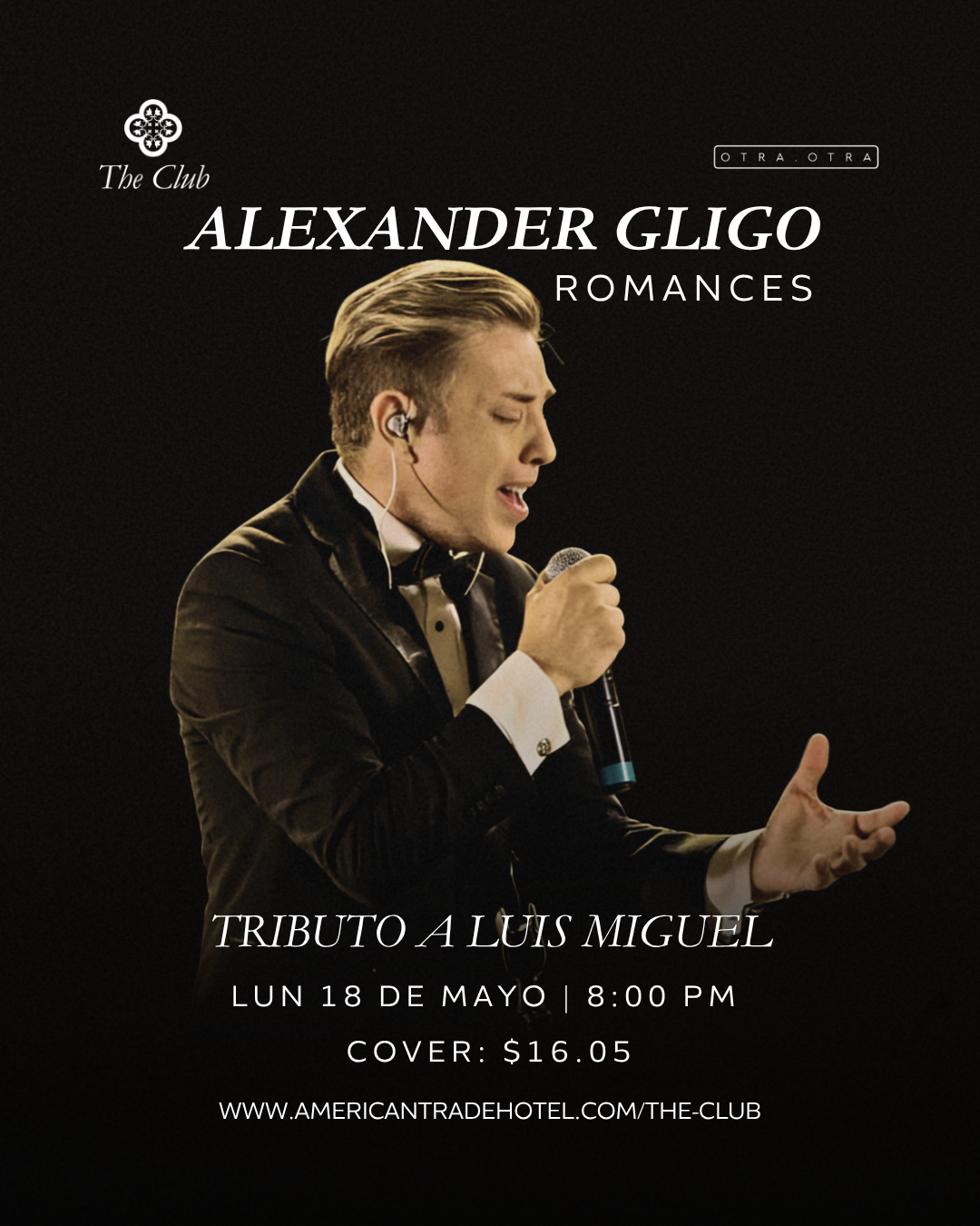 Tango Passion concert advertisement: Band with double bass, violin, accordion, and a man. Black attire.