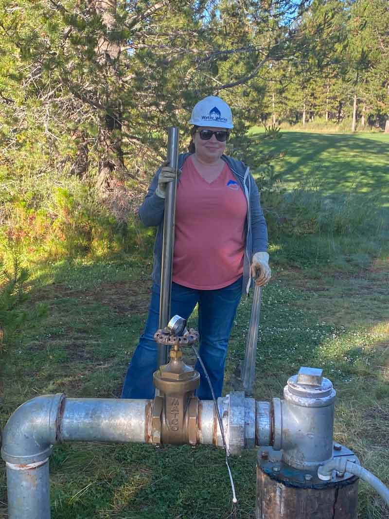 woman with pipes