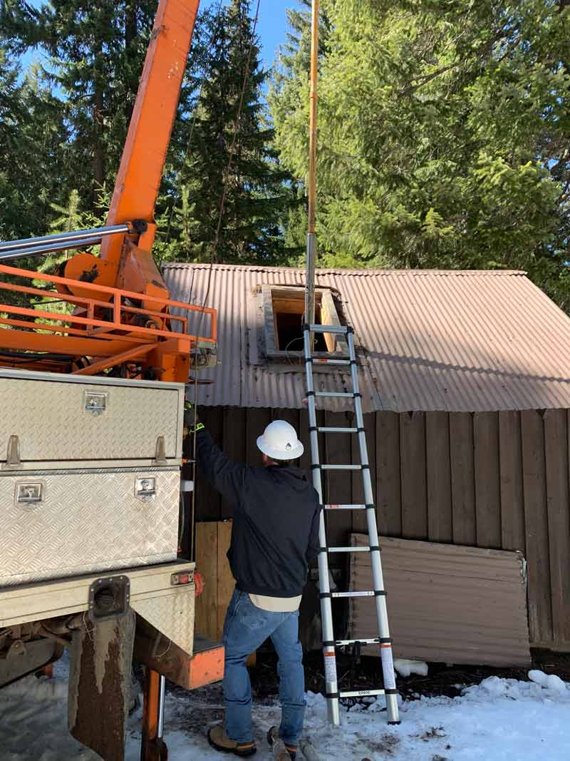 crane by house