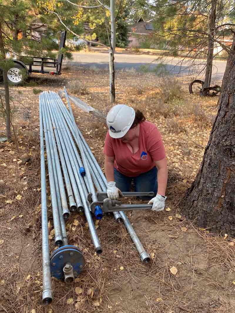woman working outside