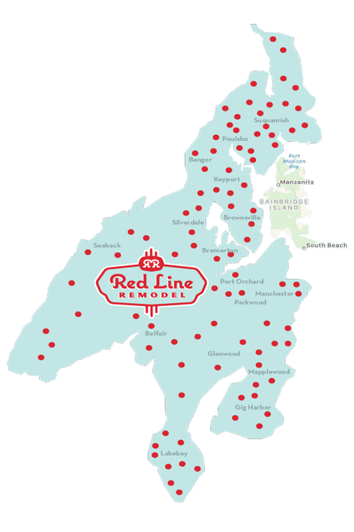 A map showing the location of red line seafood