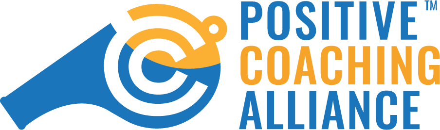 A blue and orange logo for the positive coaching alliance