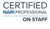 a logo that says `` certified nari professional on staff '' .