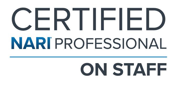 a logo that says `` certified nari professional on staff '' .