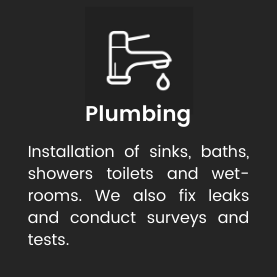 Plumbing services, leak repairs, tap replacement, shower and bath installation