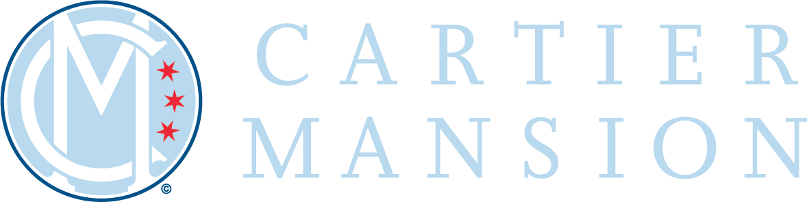 A logo for cartier mansion is shown on a white background