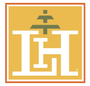 A yellow and white logo with the letter h on it