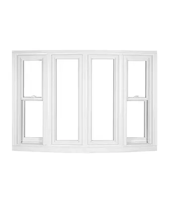 A white window with four windows on a white background.